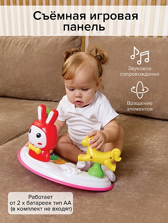 BAMBOLA Ходунки Зайчик (круглые) (6 силик.кол,игр.,муз) 6 шт/уп (67*67*55) Red/Красный