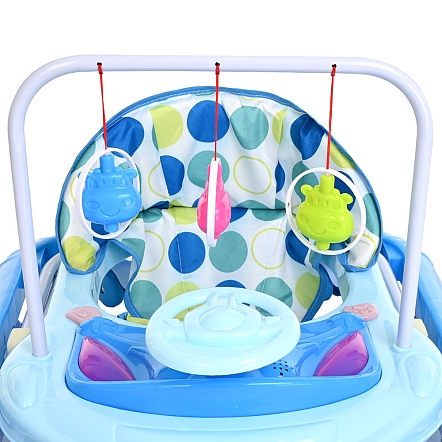 **BAMBOLA Ходунки Считалка (8 пласт.колес,игрушки,муз) 7 шт/уп (67*55*67) Blue/Голубой