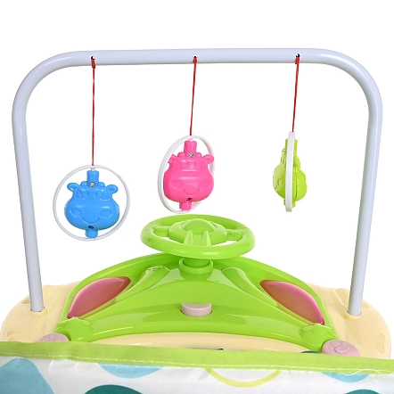 **BAMBOLA Ходунки Считалка (8 пласт.колес,игрушки,муз) 7 шт/уп (67*55*67) Green/Лайм