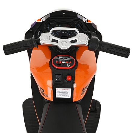 **PITUSO Электромотоцикл 5188,6V/4Ah*2, возд.колеса, 92*53*62см,White-orange/Бело-оранжевый